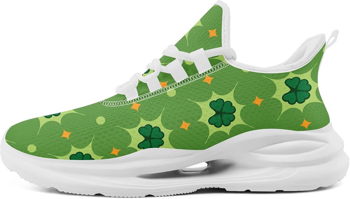 St Patricks Day Shamrock Running Shoes for Men Women, Lightweight Breathable Sneakers Casual Athletic Shoes