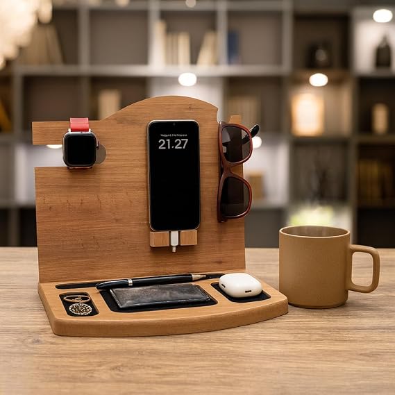 practicaloutdoor Organizer Organizer, Wooden Desktop Multi-Purpose Organizer