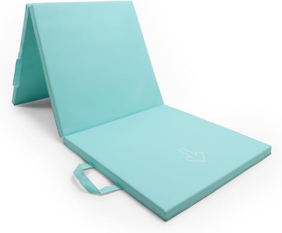 NORTHERN Yoga Mat Exercise Fitness, Tri-Fold Foam Mat, Extra Thick Non-Slip Large Padded Stretching Home Gym Equipment Accessory, 3-Folding Multi-Purpose Workout Mat with Carrying Handle