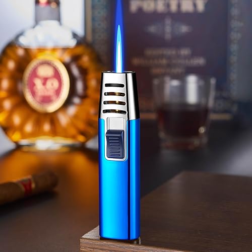 Fire Blaze Lighter, Powerful Adjustable Flame Dual-Arc Torch Lighter, Fireblaze Electric Lighter, Waterproof and Windproof for Outdoor Activities Blue