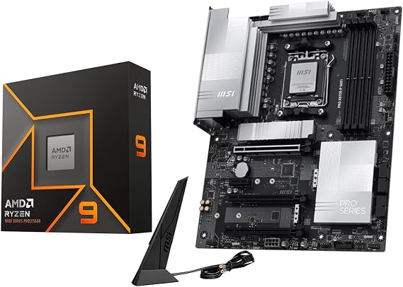 Micro Center AMD Ryzen 9 9900X Processor with MSI PRO X870E-P Motherboard