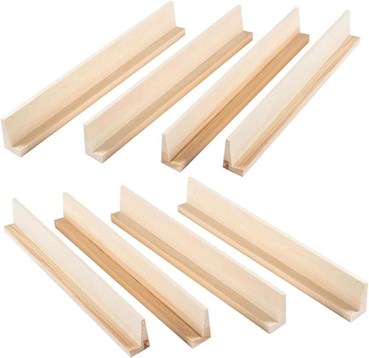 KICHOUSE 8Pcs Mexican Train Rack Mahjong Organizer Mexican Train Dominoes Racks aldult Toys Wooden Chess Board Kids playset DIY Supply Domino displaying Holder Wooden Domino Bases Tray Deck