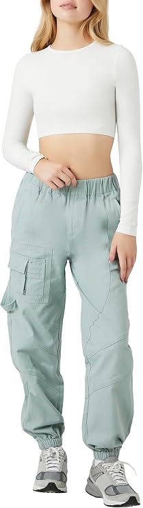 Forever 21 Women's Twill Cargo Joggers