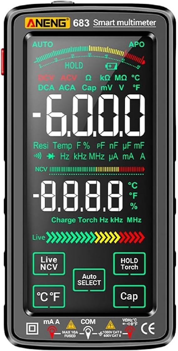 for aneng 683 6000 Count Professional Multimeter AC/DC Voltage Test Current Amperemeter Smart Touch Screen Multimeter NCV Diode Test