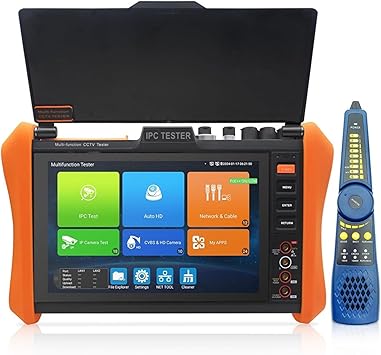 IP Camera Tester, IPC-H12 8-Inch CCTV Tester 8K HD IP Network Camera Testing Tool AHD TVI CVI Analog Coaxial Monitor Test Device Network Test Tools(IPC-H12-ADHS)