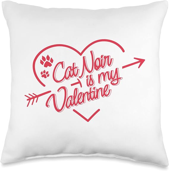 Miraculous Ladybug Valentine's Day Cat Noir is her Valentine Throw Pillow