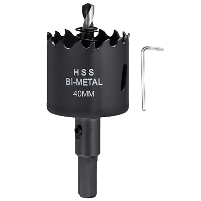 1-91640mm Hole Saw, M42 Bi-Metal Hex Shank Hole Cutters Drill Bit with Spring - Cutting Tool for Thick Metal Board Alloy Steel Plate. Black