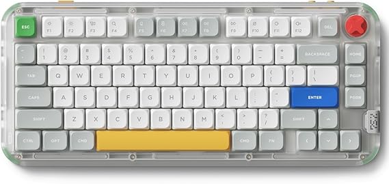 nuphy Kick75 Wireless Low Profile Mechanical Keyboard | with Volume Knob,75% Hot Swappable Custom Keyboard,80 Keys RGB Backlit with PBT Keycaps,BT/2.4G/USB-C