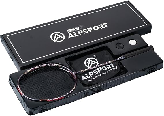 HQ Divine Flower Sparrow 6U G5 Max 35LBS T800 Professional Racquet, Full Carbon Fiber Badminton Racket with Gift Box, 1 Flannel Bag, 2 Grips Tapes, Graphite Padel Raket for Sports Training