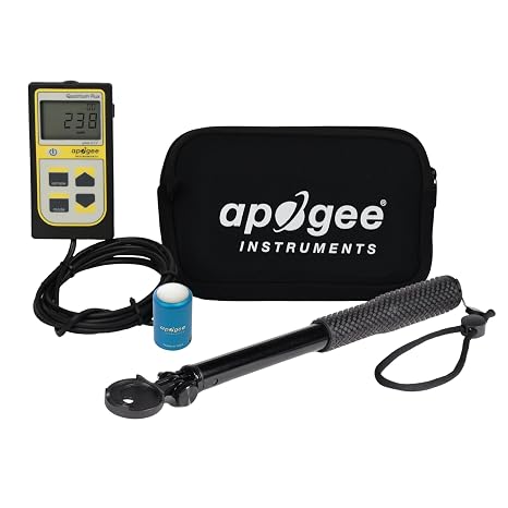 Apogee Instruments MQ-500 Full-Spectrum Quantum PAR Meter & AM-330 Wand Bundle - Digital PPFD Meter for LED Greenhouse Grow Lights, Sunlight, Plant Monitoring