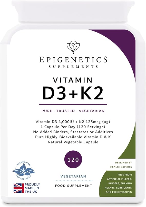 Vitamin D3 & K2 High Strength 60 Capsules - Vitamin D3 with K2 MK7