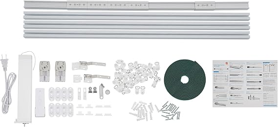Smart Curtains Electric Curtain Track, Electric Curtain with Remote Control, Automatic Curtain Opener & Closer with Timer Function, Aluminum Alloy Motorised Curtain Rail for Homeowner Office Worker