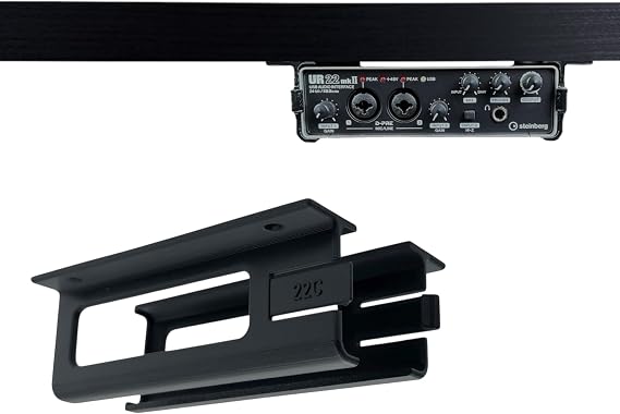 Desk Mount Kit for Steinberg UR22 MKII 2x2 & UR24C - Under Desk Mount Brackets with Reversible Clips - Secure Mounting Accessories