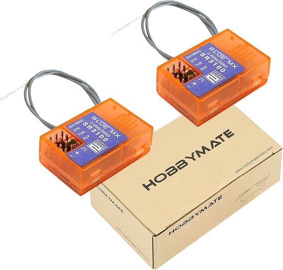 HOBBYMATE DSMR Receiver Compatible with DX2L DX2E DX3E DX2S DX3S DX4S DX3R DX3C DX4C DX5C Radio Transmitter, 2.4G SR3100 DSM2 Receiver 3 Channels - Pack of 2