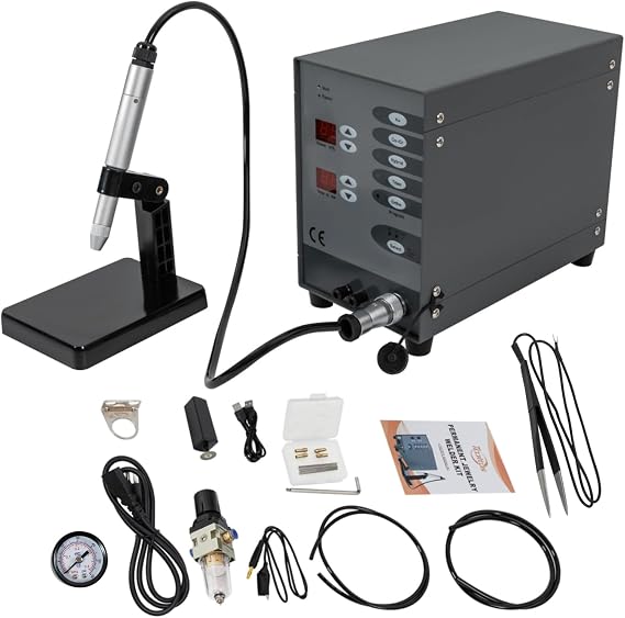 Spot Welder 100W Automatic Spot Welder Pulse Argon Arc Welding Machine 50-600A Permanent Jewelry Welder Kit DIY Jewelry Gold Hardware Workpiece Welding Repair Tool