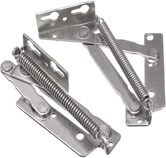 2 Pieces 80 Degree Foldable Lifting Bracket, Black Spring Hinges are widely Used in Sofa Hinge Lifters, Furniture Storage Support Hinges