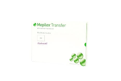 Mepilex 294899 Transfer Soft Silicone Exudate Transfer Dressing, 6" x 8" Size, Each Dressing
