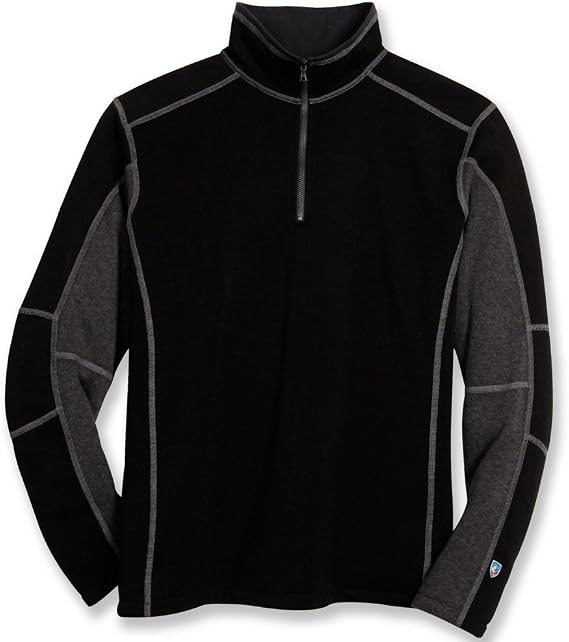 Kuhl Men's Revel 1/4 Zip Black/Steel Sweater XL