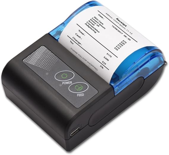 Thermal Printer, Mini Thermal Receipt Printers, Portable USB Receipt Bill Ticket Printer with 58mm Print Paper Roll, Fit for Android for Win, Receipt Printer for Retail Sale Stores Restaurant