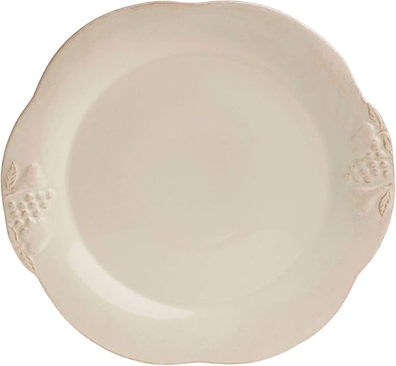 Casafina Ceramic Stoneware 11'' Dinner Plate - Madeira Harvest Collection, Vanilla Creme | Microwave & Dishwasher Safe Dinnerware | Food Safe Glazing | Restaurant Quality Tableware