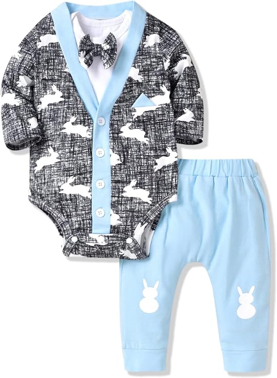 Aalizzwell Newborn Infant Baby Boys Easter Outfit