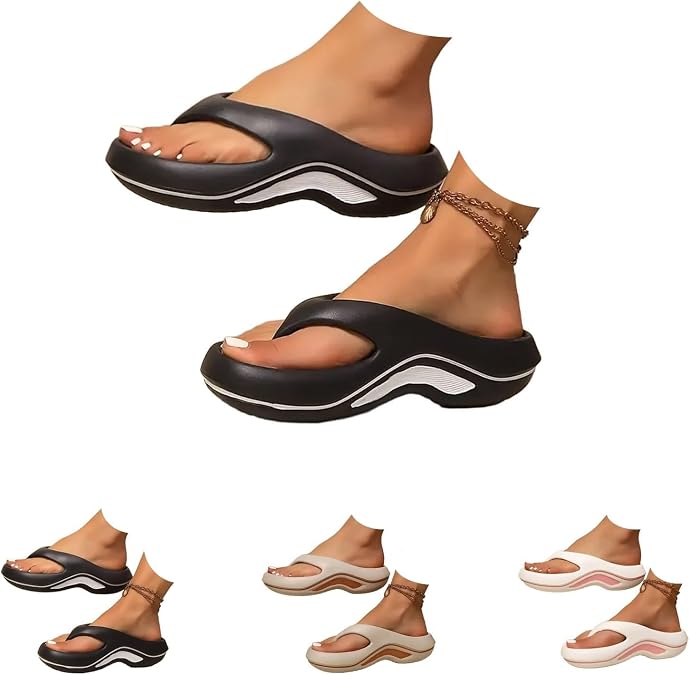 Orthopedic Sandals for Women 2026 Orthopedic Flip Flops Women Arch Support Soft Wedge Thong Sandals Platform Pillow Soft Dressy Summer Slip on Walking Lightweight Summer Beach Shoes