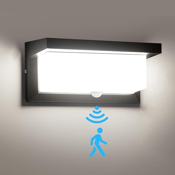 Hardwired 18W LED Motion Sensor Outdoor Lights IP65 Aluminum 110V 6000K