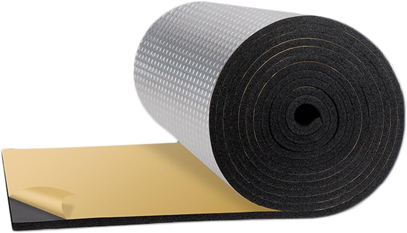 Insulation Soundproofing Mat, Self Adhesive Aluminum Foil Sound Cotton, Thickness 5-30mm, Used for Car Insulation Board, Wall, Floor, Roof 53.82 sqft, 20mm Thick