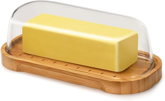 Butter Dish with Lid, Butter Container Holds for East/West Coast Butter, Butter Tray with Lid Fridge - Butter Holder for Counter, 2026 Upgrade