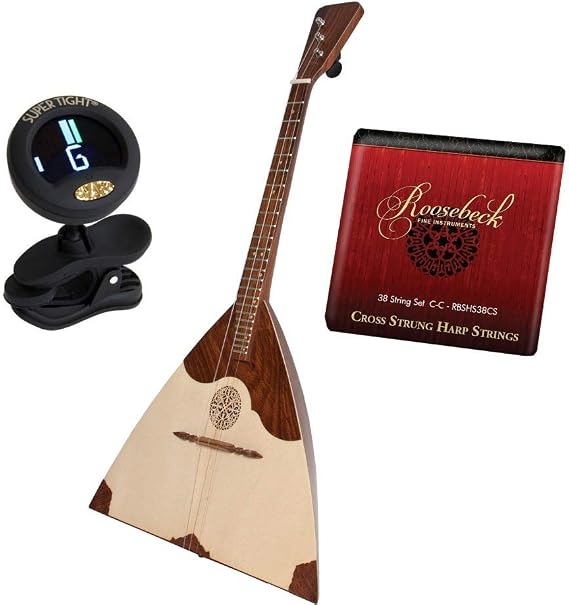 Prima Balalaika Package Includes: Roosebeck Deluxe Prima Balalaika w/Padded Gig Bag + Prima Balalaika 3 String Set + Snark Clip-On Chromatic Tuner