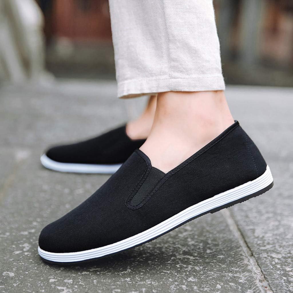 Men Boys Casual Sports Running Breathable Solid Canvas Slip-On Shoes Sneakers Casual Shoes for Men