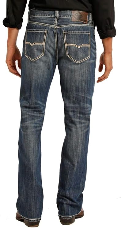 Rock & Roll Denim Relaxed Fit Straight Bootcut Jeans #M0S8553