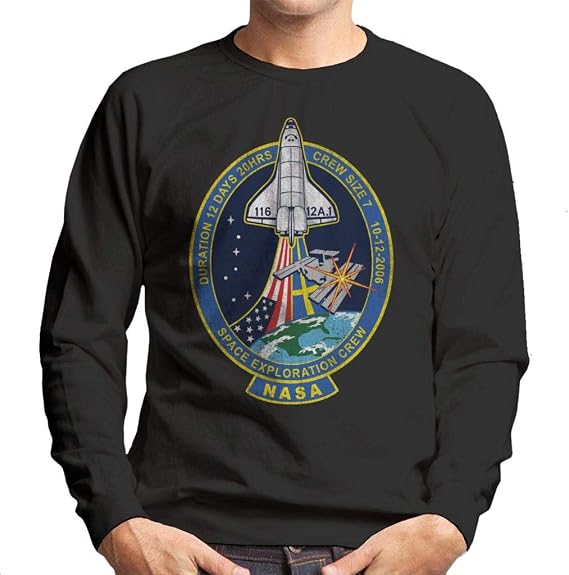 All+Every NASA STS 116 Discovery Mission Badge Distressed Men's Sweatshirt