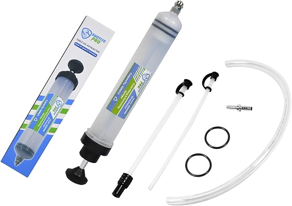 SMOTIVEPRO Oil Suction Syringe with Fluid Transfer Hose Pump Capacity 500cc Automotive Fluid Transfer Pump