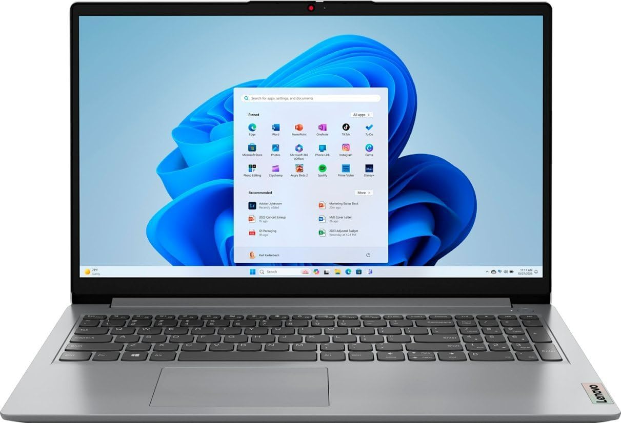 Lenovo IdeaPad Laptop, 8-Core AMD Ryzen 7 5700U, 15.6 FHD IPS Touchscreen, AMD Radeon Graphics, 16GB DDR4 512GB SSD, WiFi 6, Type-C, HDMI, 720HD Camera, Win10 Home, Cloud Grey