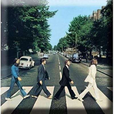 EMI Beatles Classic Retro Music Album Cover Decorative Magnet, Black, White, Red, Plastic, 1 Count