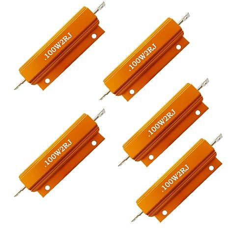 Set of 5 100W Watt Shell Power Aluminum Housed Case Wirewound Resistor 2R Ohm