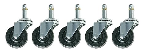 Stem Caster Kit,2" Dia,Rubber,550lb,PK5 CAR5S - 1 Each