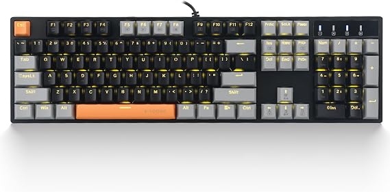 E-YOOSO Z-14 Wired Mechanical Keyboard 104 Key, Red Switch, Black Grey