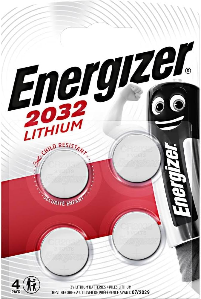 Energizer Lithium CR2032 4lü Pil, KromSiyahKırmızı
