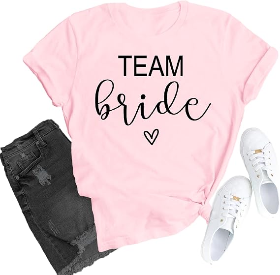 Team Bride Shirts for Women Bridesmaid T-Shirt Bachelorette Party Tee Tops