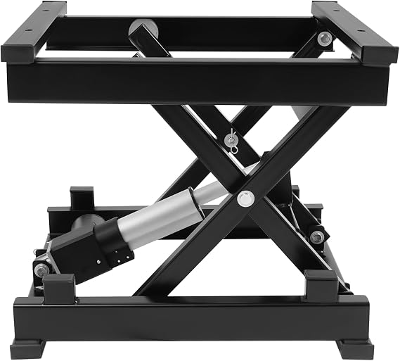 Electric Scissor Lift Table 130Lbs Capacity, 3.94-14.57in Height Adjustable, Lifting Platform with Safety Back Guard, for Material Handling, Computer Desk, Workshop & Transportation