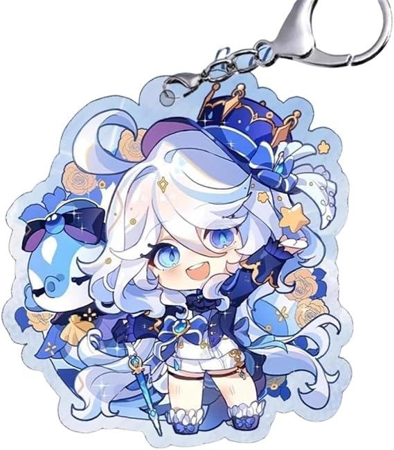 Furina Acrylic Backpack Charm & Keychain, Genshin Impact Anime Merchandise