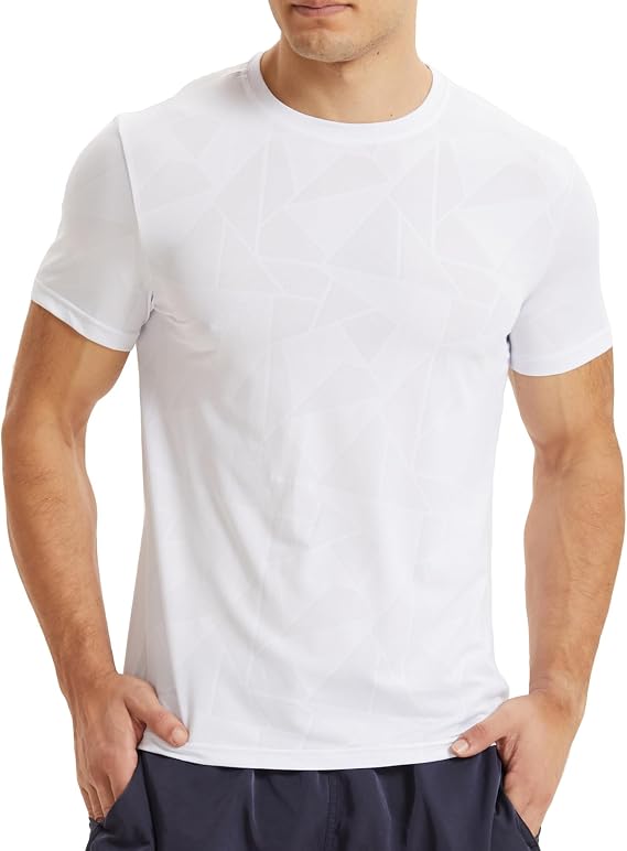 Men's Dry Fit T Shirts Lightweight Athletic Shirts for Men Mens White T Shirts Moisture Wicking Running Workout Short Sleeve Gym Shirts 2XL