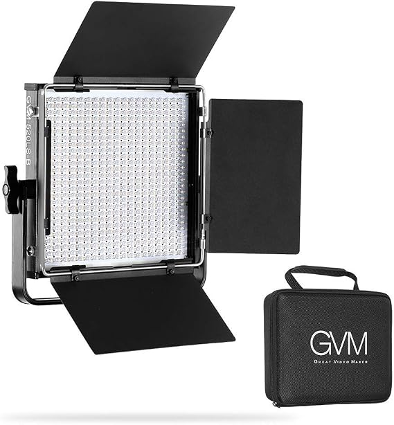 GVM 520 LED Video Light Panel Bi-Color 3200k-5600k Dimmable Video Light Panel for Video Studio Photography Interview YouTube Portrait,U Bracket, CRI97+ TLCI 97+,Carry Bag
