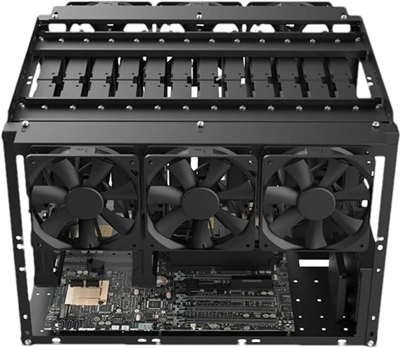 Mining Rig Frame, Open Stackable Hard Dry Black Supports 24 Mechanical Hard Drive Chassis for Motherboard Mining Frame, PC Frame Computer Case | Open Air Test Bench, Stackable, Rack Stand, Desktop
