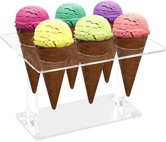 Ideal Swan Ice Cream Cone Holder Stand with 6 Holes Waffle Cone Holders