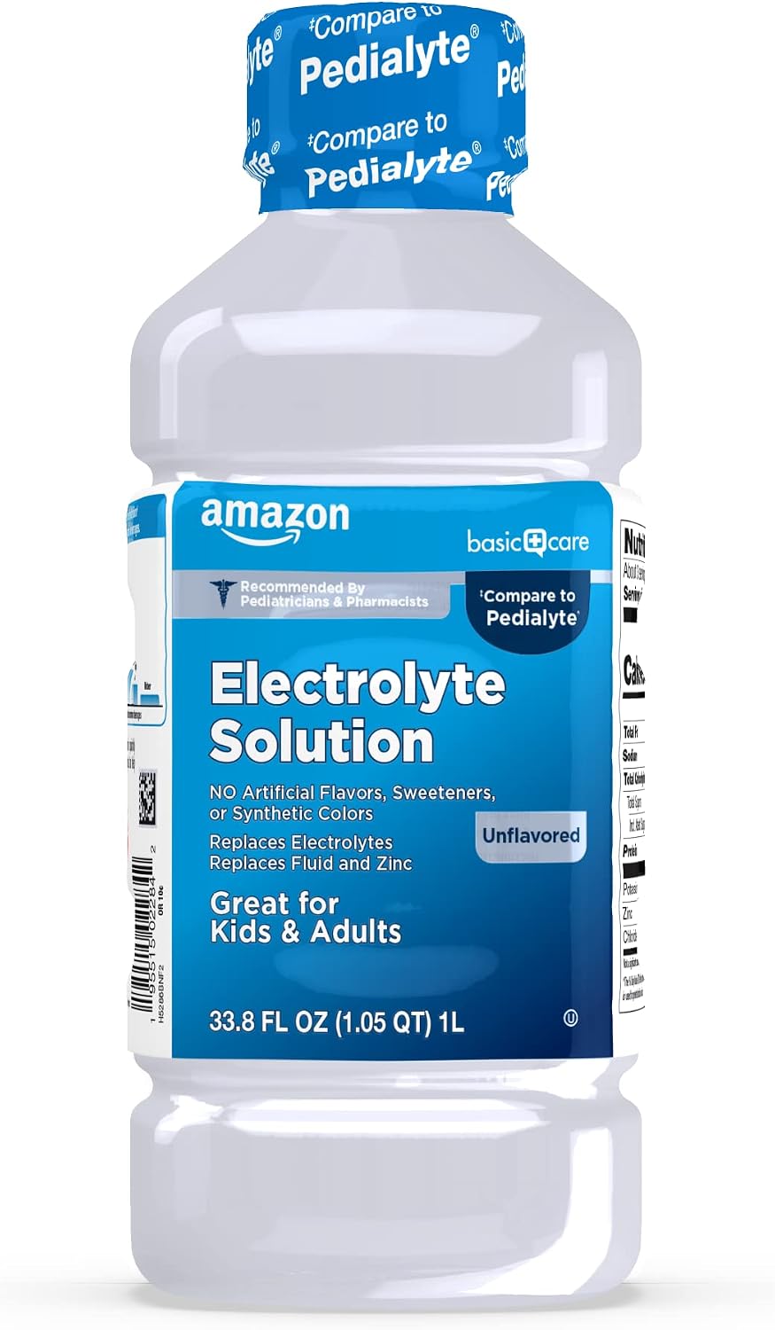Amazon Basic Care Oral Electrolyte Solution, Unflavored, 33.8 fl oz Pack of 1