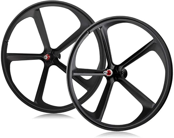 Bicycle Wheelset 5 Spoke 700C Wheelset Fixie Bike Rim Wheel Single Speed Bike Front Rear Wheel Rim Fixie Bikes Group Set Mountain Bike Rim Black