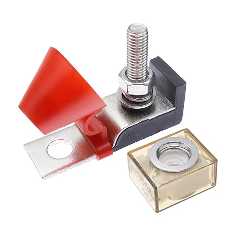 Marine Battery Terminal Fuse Block, 300A Waterproof, 5/16" Stud, 58V Rated for Boat Truck (Dual Channel an Fuse 100A)
